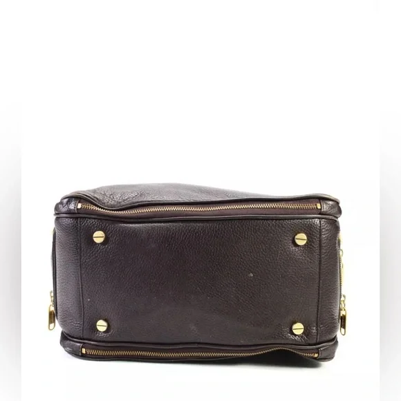 NWOT genuine leather brown pebbles Alexis Hudson Handbag gold toned hardware - Picture 6 of 16